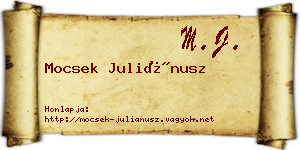 Mocsek Juliánusz névjegykártya